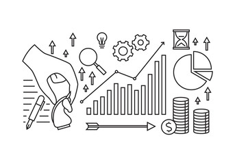 graphic business and finance, vector