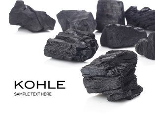 Kohlestücke mit Textfreiraum