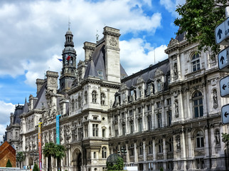 Fototapeta na wymiar City Hall - Hotel de Ville in Paris, France