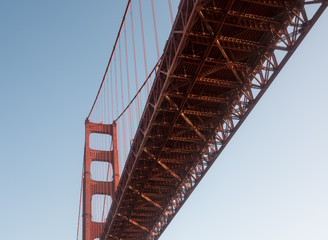 Underneath the Golden Gate Bridge in San Francisco.