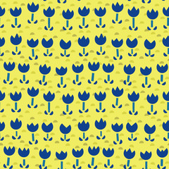 Cute flowers background. Seamless pattern.Vector. かわいい花のパターン
