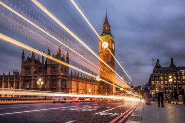 Fototapeta na wymiar The Big Ben and the Houses of Parliament at night, London, UK