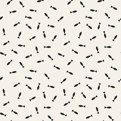 Seamless memphis pattern. Mosaic fishes background.