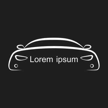 Silhouette of car on black background .Vector illustration