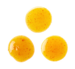 Round spill stain of sauce isolated
