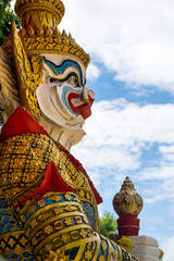 Close up Beside Thai giant in the temple ,thailand