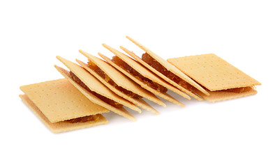 biscuits, filled with pineapple jam isolated on white background