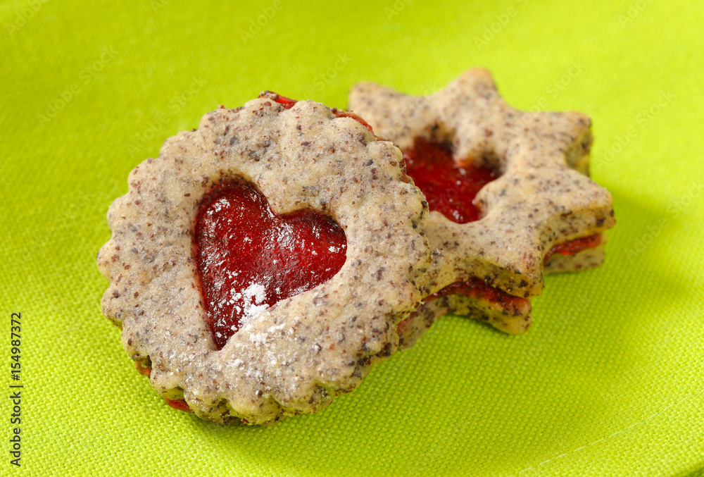 Poster shortbread cookies with jam filling