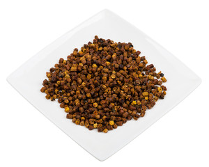 Pile of bee bread in a plate