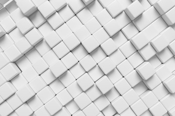 White cubes abstract 3d background