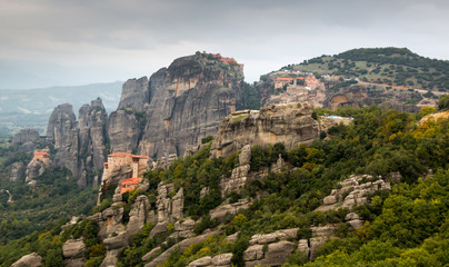 Fototapeta na wymiar Monastery in Meteora landscape, kalambaka, Greece