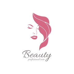 Beauty girl logo. Beautiful girl vector illustration 