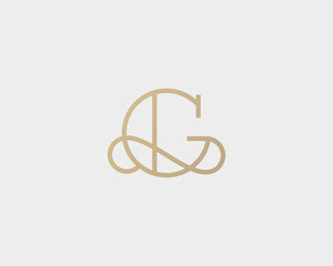 Elegant line curve vector logotype. Premium letter G logo design. Luxury linear creative monogram.