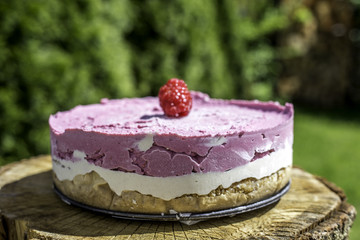 Veganer Himbeer Cheesecake