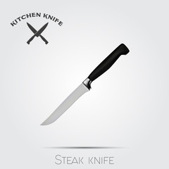 Realistic kitchen knife. Vector illustration isolated on light background