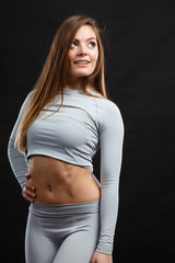 Sporty woman wearing thermoactive underwear.