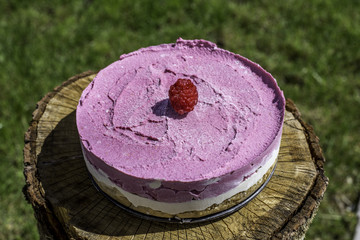 Veganer Himbeer Cheesecake