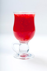 Tea with sea buckthorn on white background