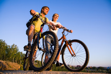 Fototapeta premium couple of bicycler