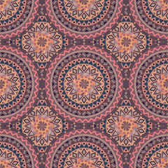 Ornate floral seamless texture, endless pattern with vintage mandala elements.
