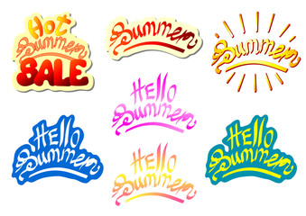 Set lettering summer multi color