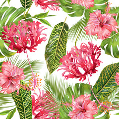 Tropical flower seamless pattern © purplebird