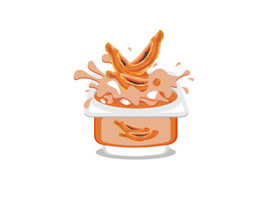 Papaya flavor yogurt
