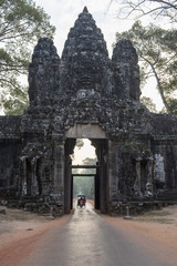 Gate of Ta Phrom with bike