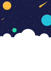 Space themed banner with colorful planets