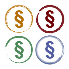 Pinselstrich Icon Set - Paragraph - Gesetz