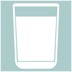 Glass with fluid the white color icon .