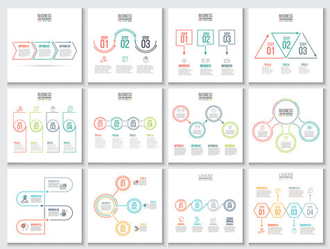 Thin line flat elements for infographic.