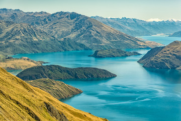 Lake Wanaka, view from Roys Peak. New Zealand