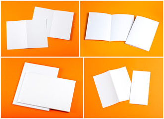 blank white folding paper flyer