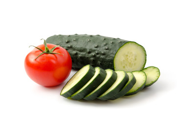 Landgurke und Tomate