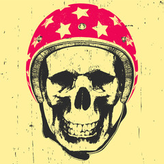 Skull with Helmet. Vector