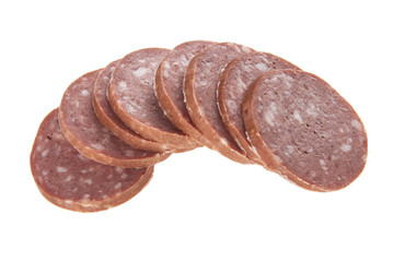 Salami isolated on white background