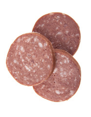 Salami isolated on white background
