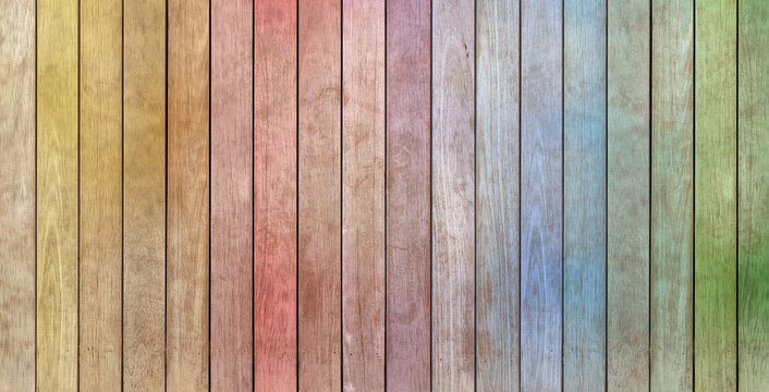  lamelles de bois lasur&eacute; teint&eacute;, tons pastel 