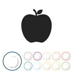 Bunte 3D Buttons - Apfel