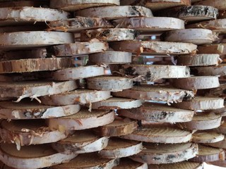 Muro composión de trozos de madera con textura