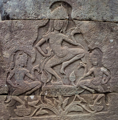 pillar of Bayon temple in Angkor Thom, Siemreap, Cambodia
