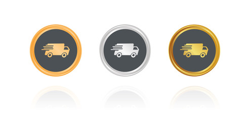 Transport - Lieferung - Bronze, Silber, Gold Buttons