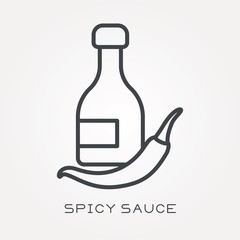 Line icon spicy sauce