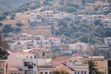 Obraz premium Samos island, greece, seen from the sea