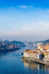 old town of Porto and river, Portugal, Europe - obrazy, fototapety, plakaty