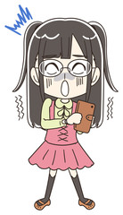 驚いてる女性のイラスト