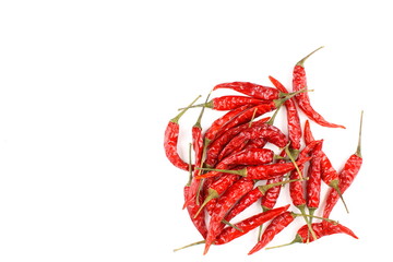 Fototapeta premium dried thai chili peppers isolated on a white background