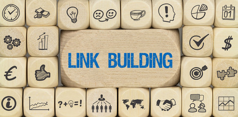 Link Building / Würfel mit Symbole