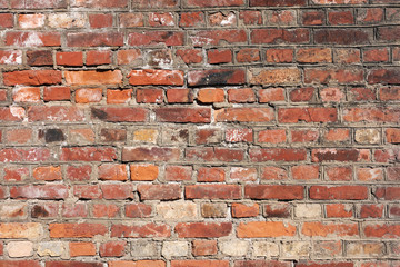 Vintage brick wall. Simple brick wall background or texture.